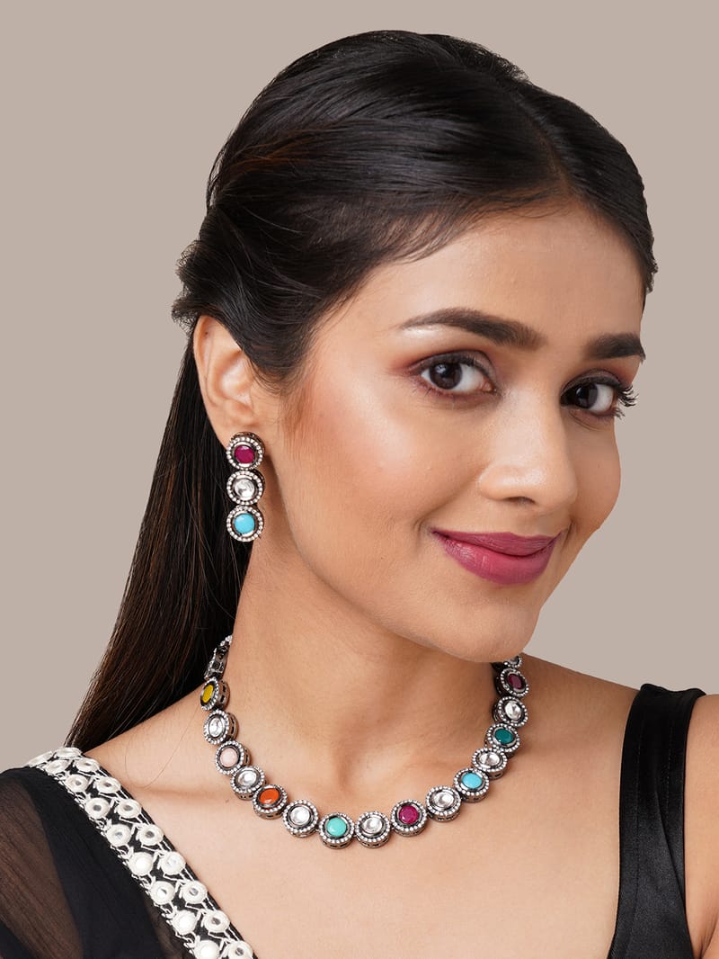 Binni's Wardrobe  multi stone colloured necklace set