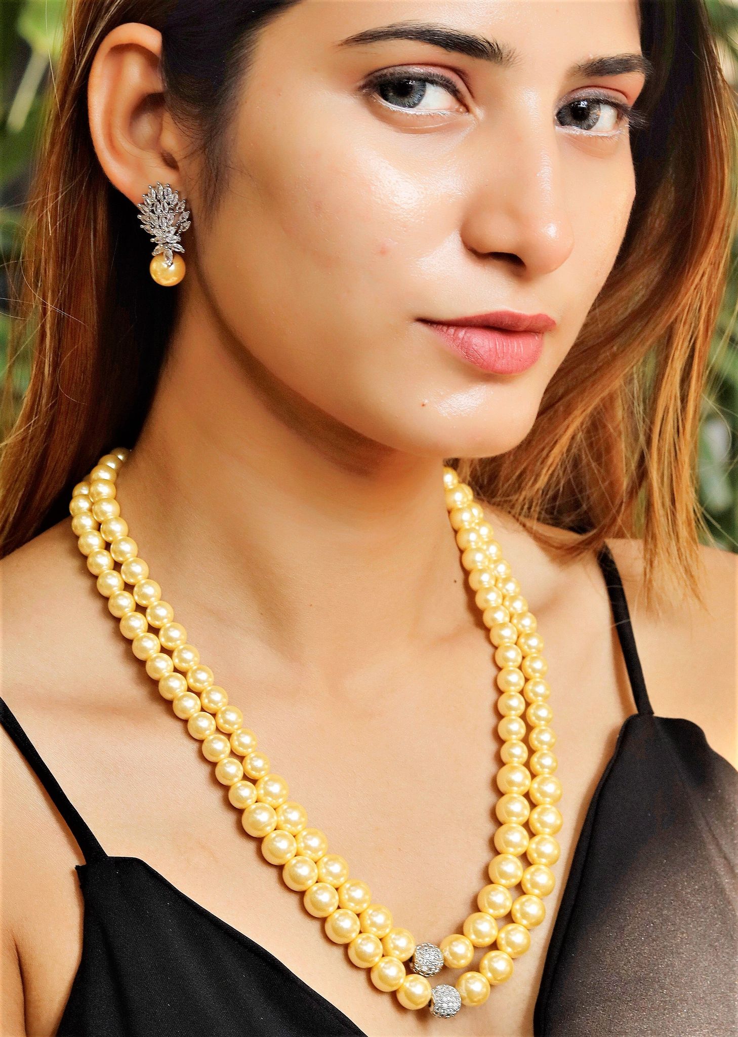 Binni's Wardrobe  Premium Yellow beaded necklace set