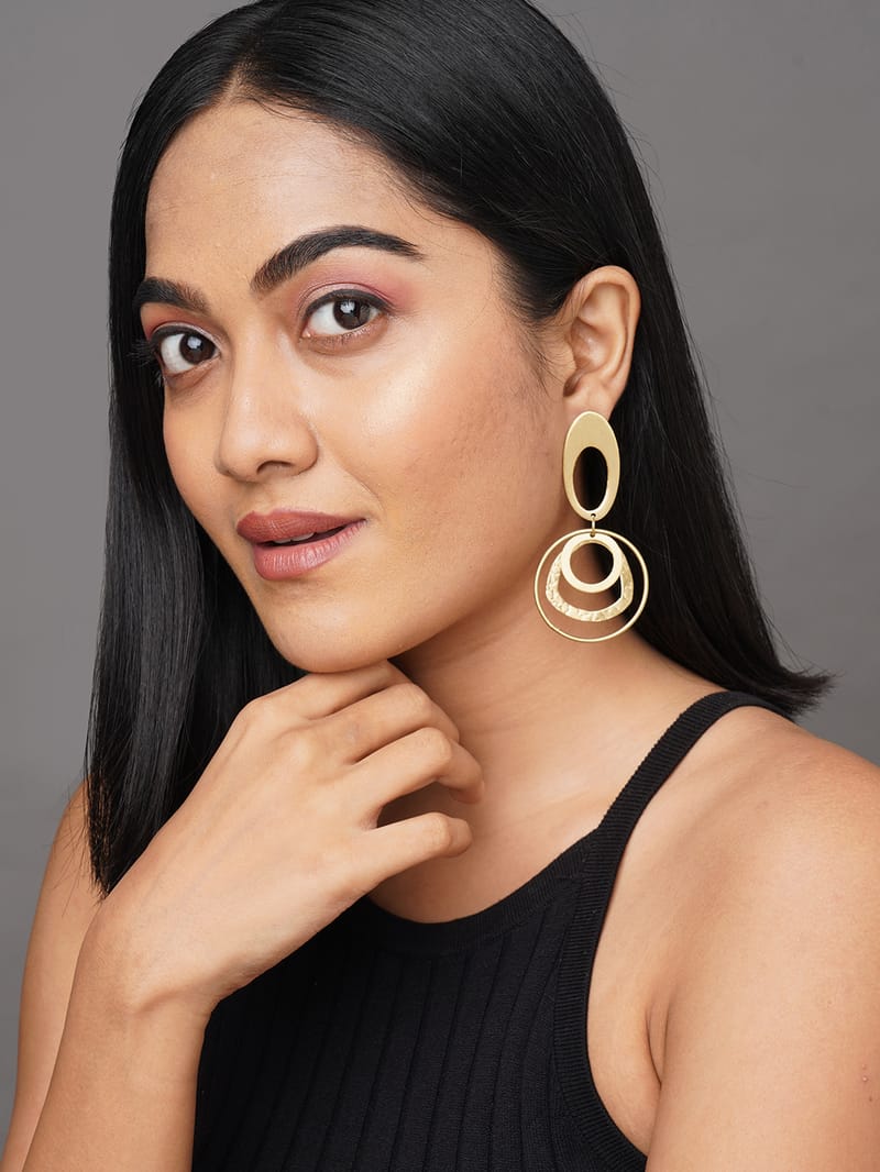 Binni's Wardrobe gold plated Contemporary Drop Earrings