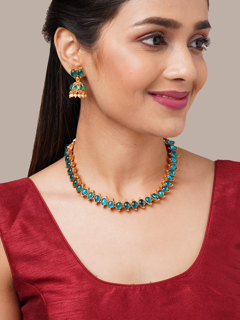 Binni's Wardrobe  gold plated dual colour necklace set