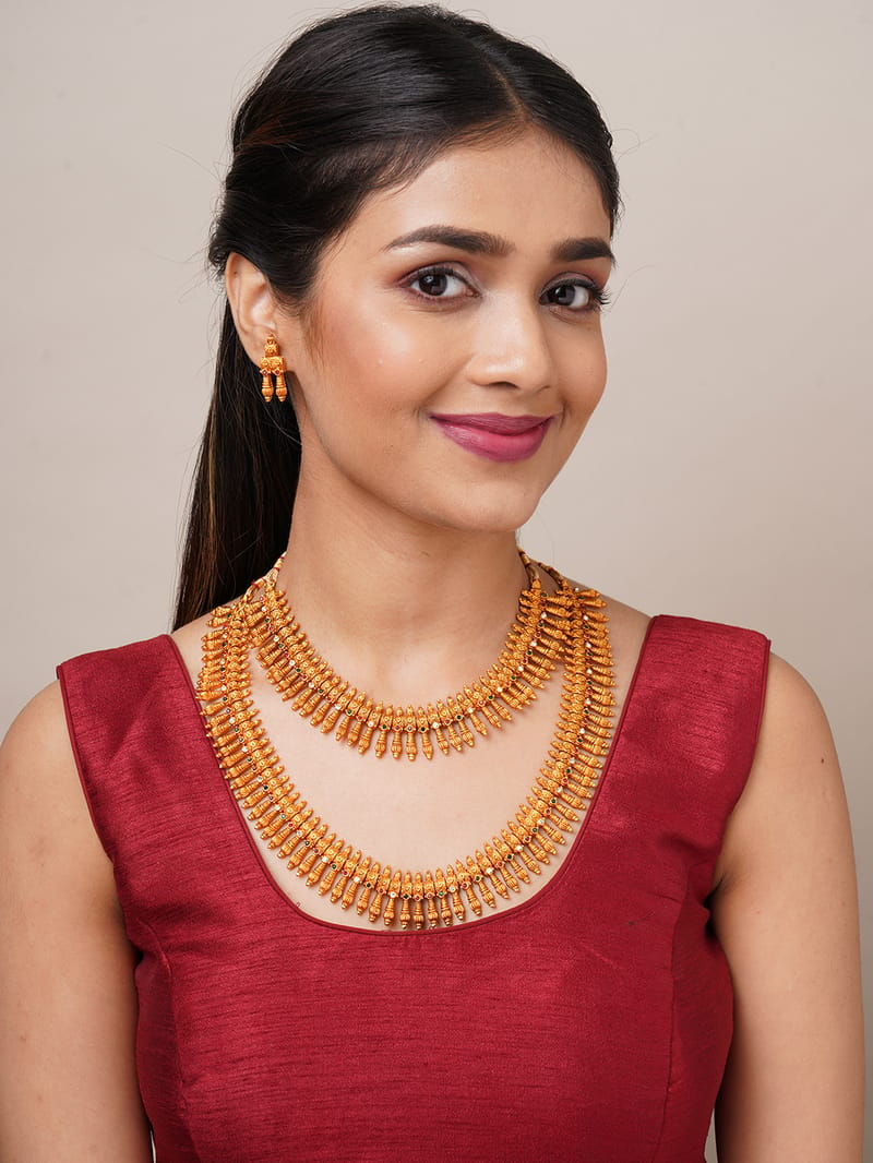 Binni's Wardrobe  kolapuri long and short necklace in one set