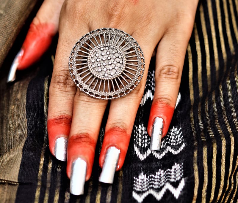 Binni's Wardrobe Silver-Toned Adjustable Finger Ring