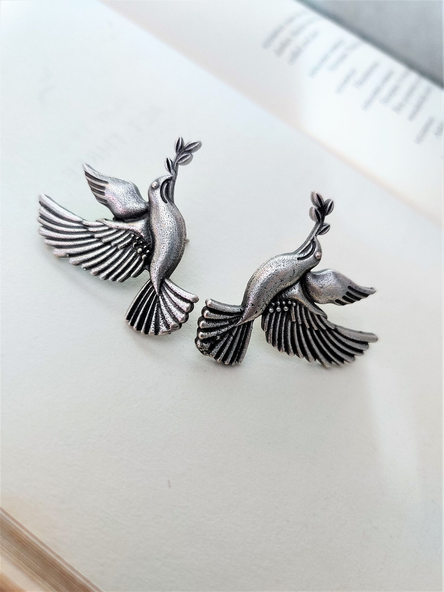 Binni's Wardrobe German silver-toned bird earring