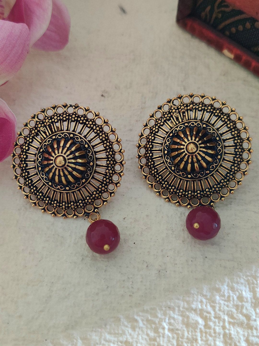 Binni's Wardrobe Gold-Toned Contemporary Drop Earrings