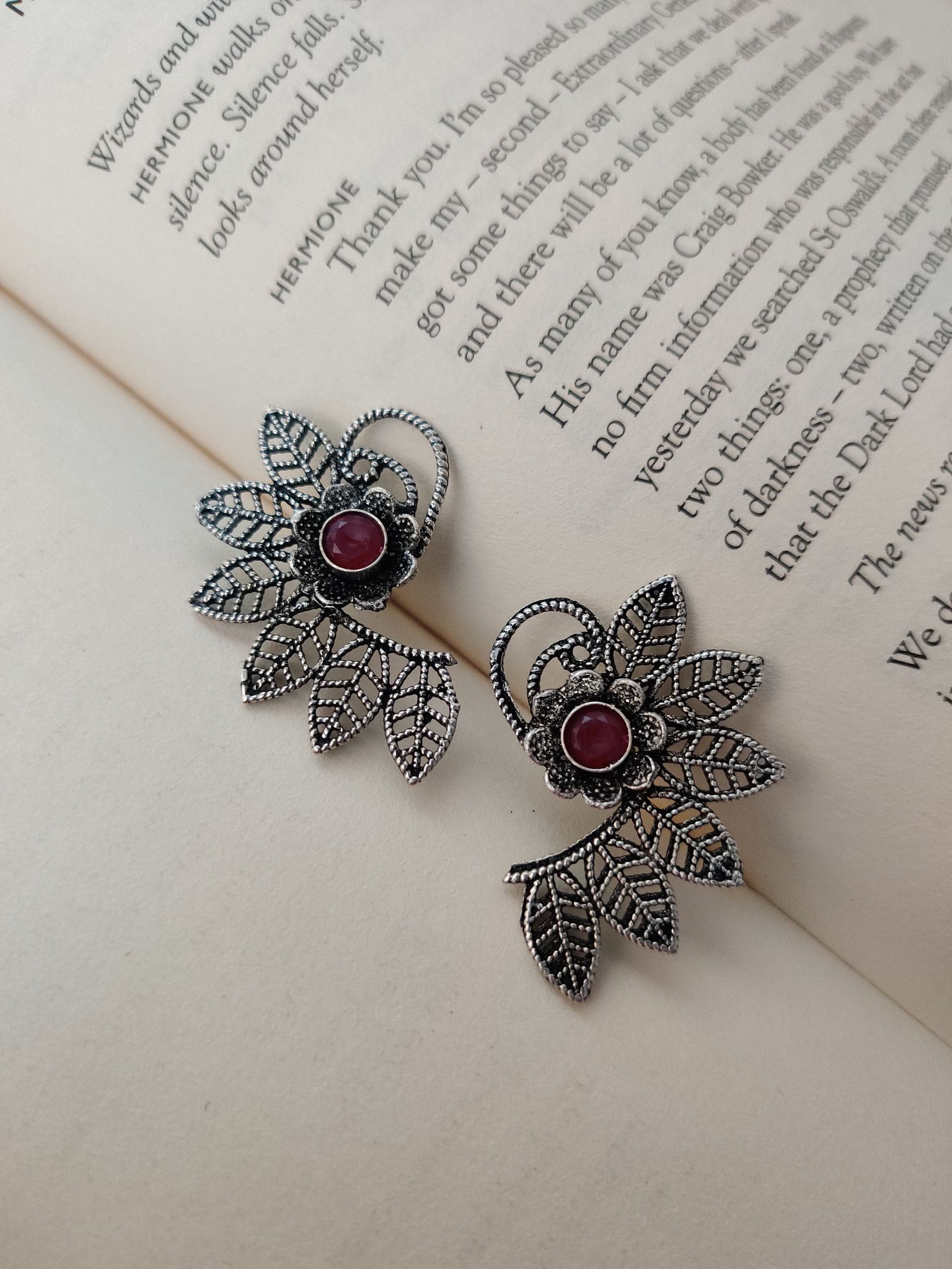 Binni's Wardrobe Silver-Plated Flower Shaped Half earring