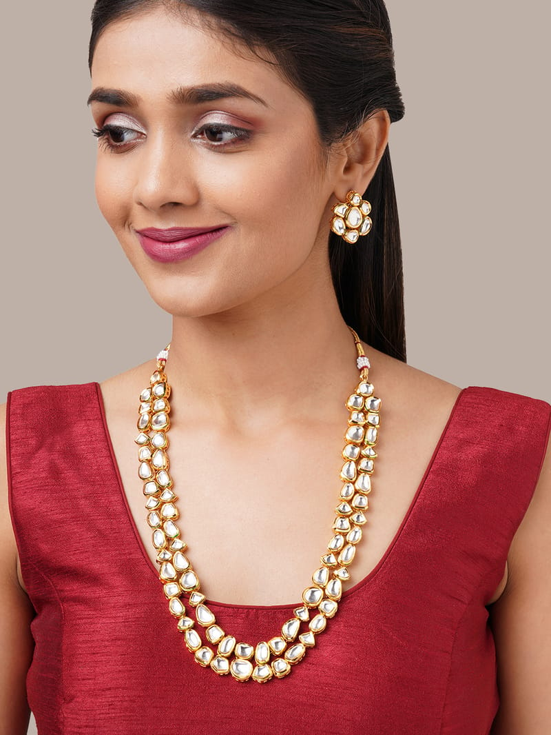 Binni's Wardrobe  gold toned traditional kundan jewellery set