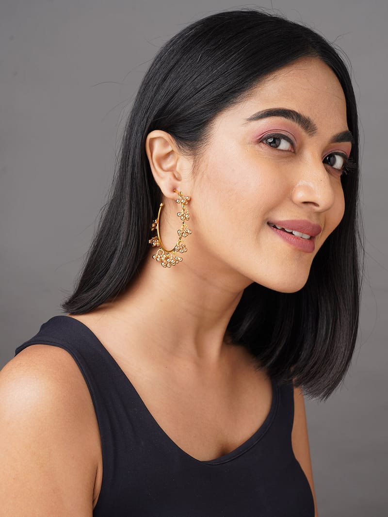 Binni's Wardrobe Gold plated cresent shape earring