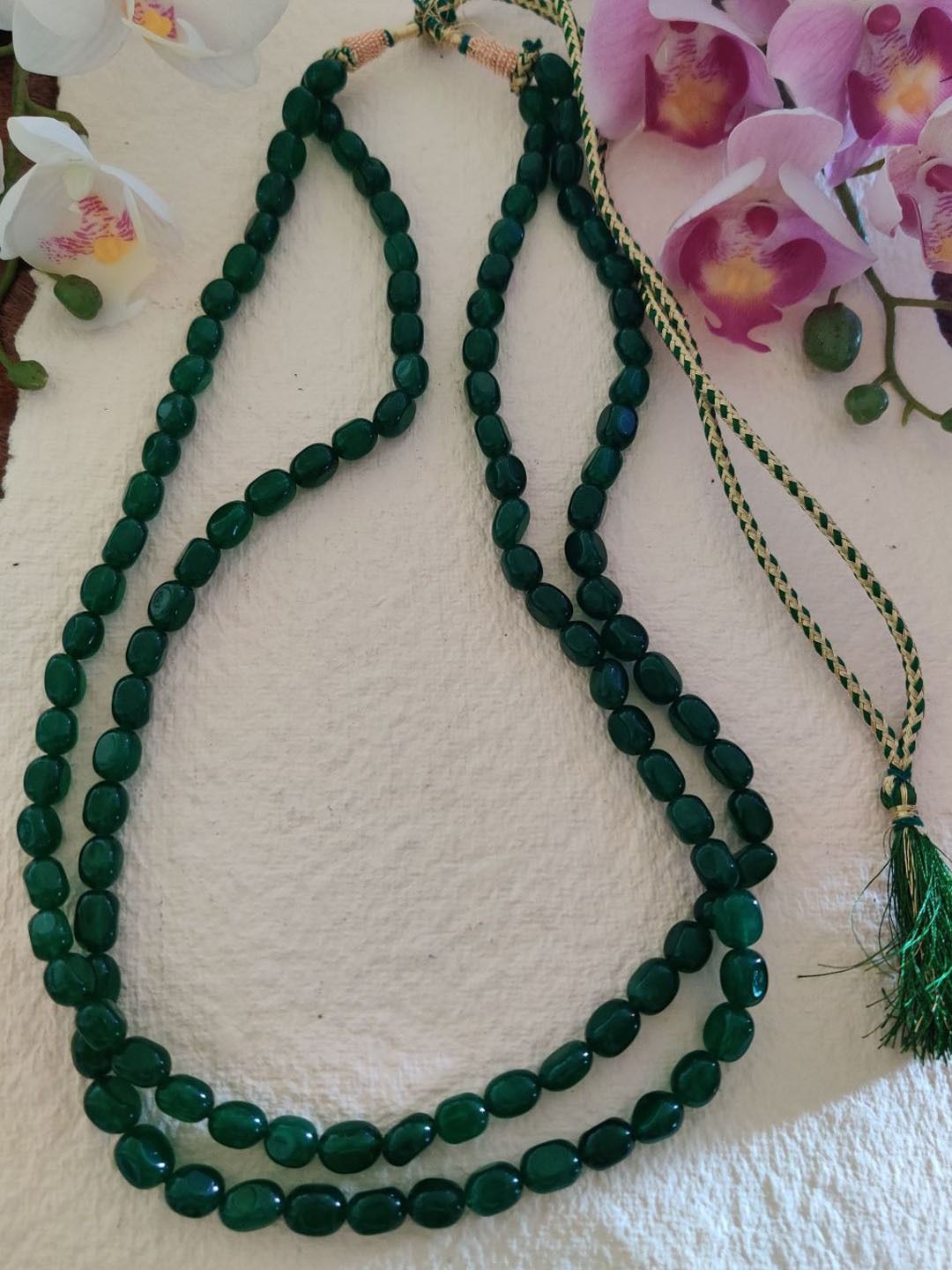 Binni's Wardrobe Green German Silver Layered Necklace