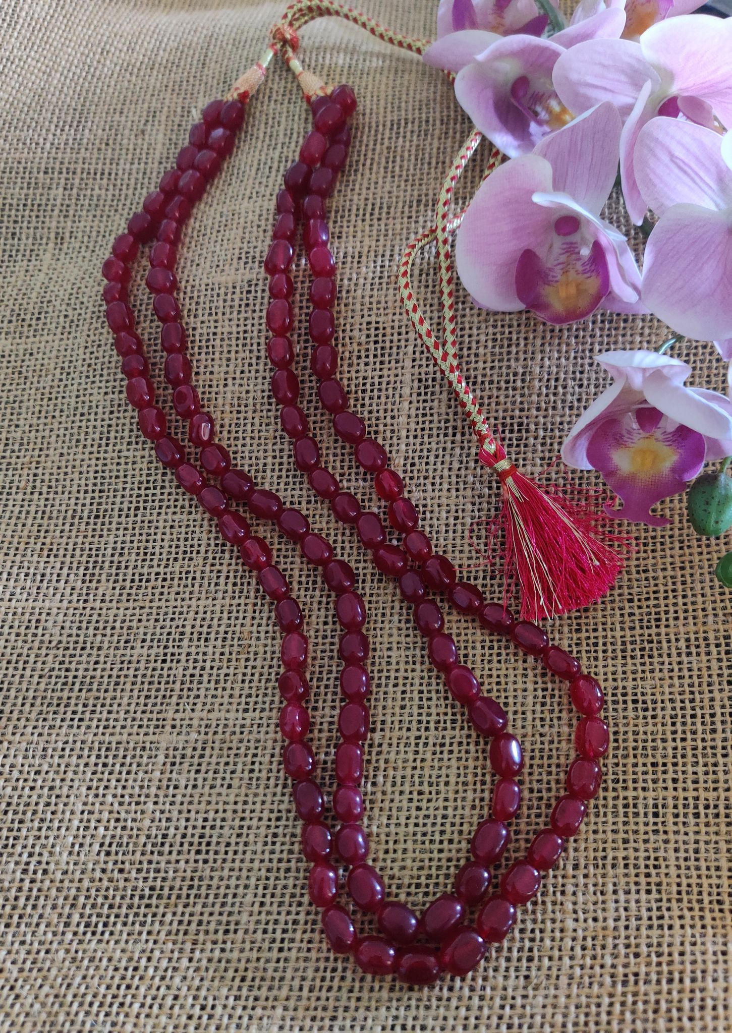 Binni's Wardrobe Red German Silver Layered Necklace