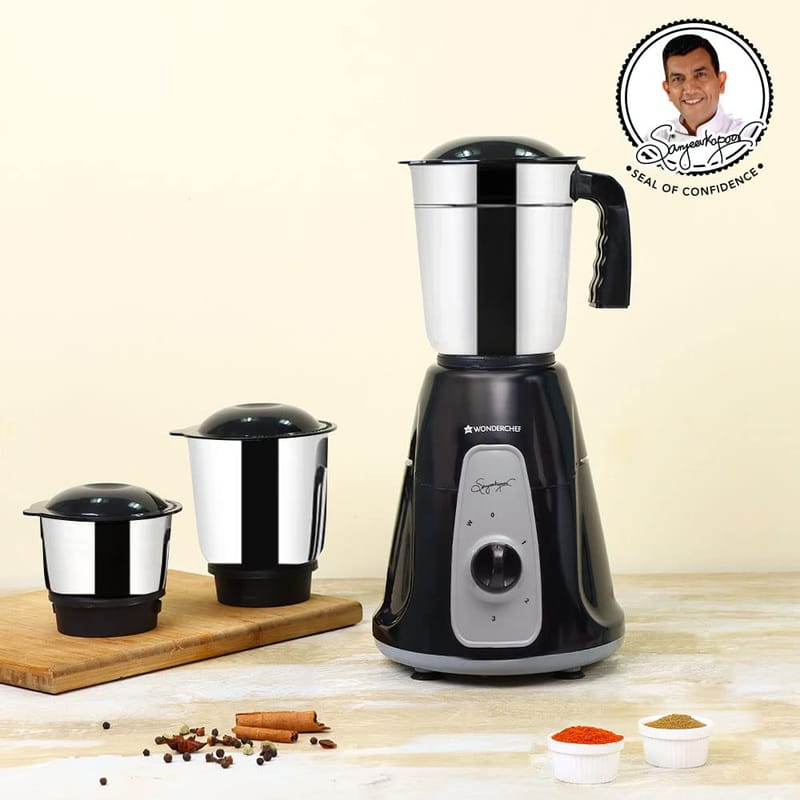 Wonderchef Tivoli Mixer Grinder 3 Jar Black & Grey