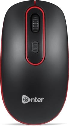 Enter Swish Wireless Optical Mouse with Bluetooth  (Black, Red)