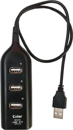 Enter 4 Port E-U4P USB Hub  (Black)