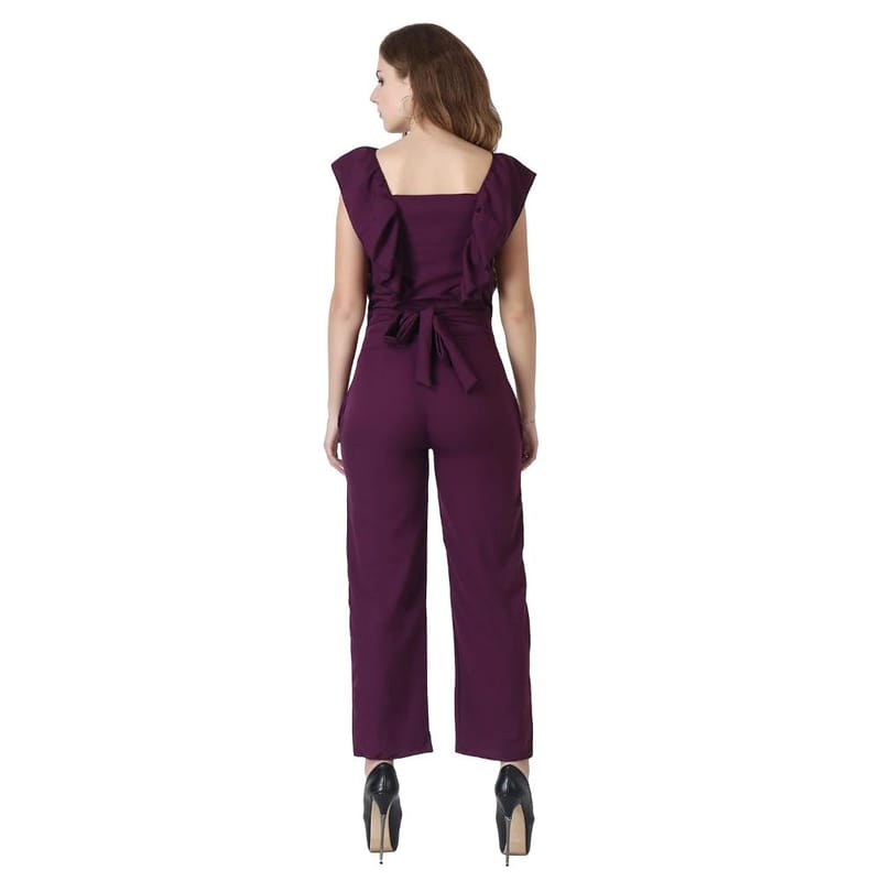 LACEIT  Women's Maxi Jumpsuit(Wine)