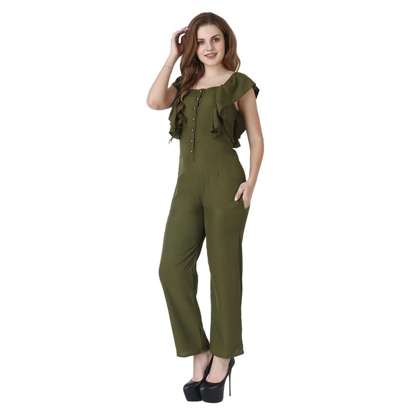 LACEIT  Lite Women's Maxi Jumpsuit (Olive)