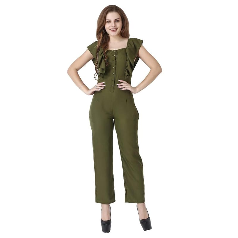 LACEIT  Lite Women's Maxi Jumpsuit (Olive)