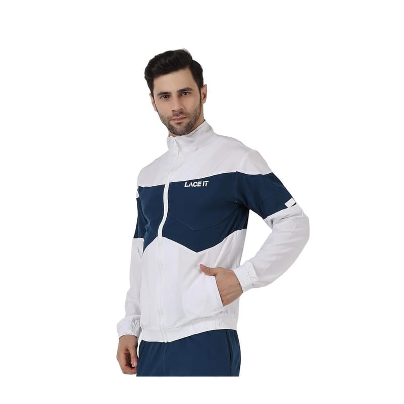 LACE IT�Men's Sports Workout Jacket (White)