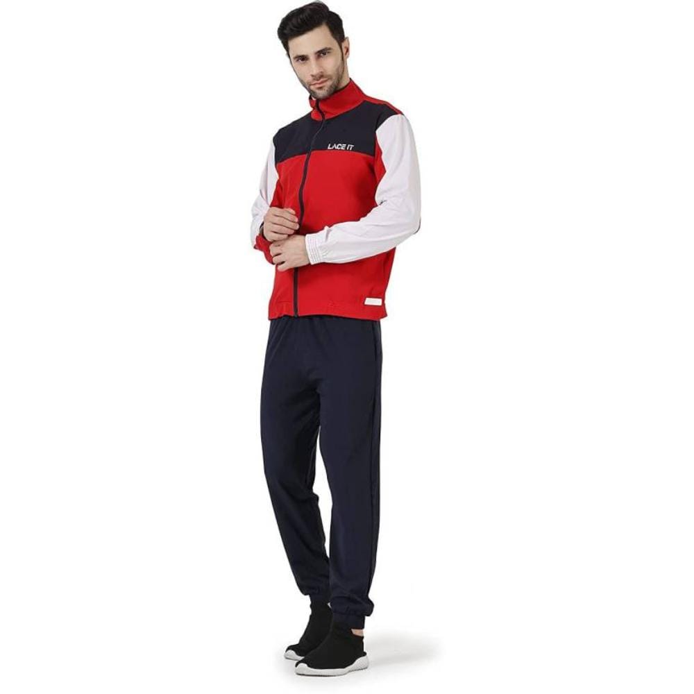 LACEIT  Men  Regular Track Suit (Red)