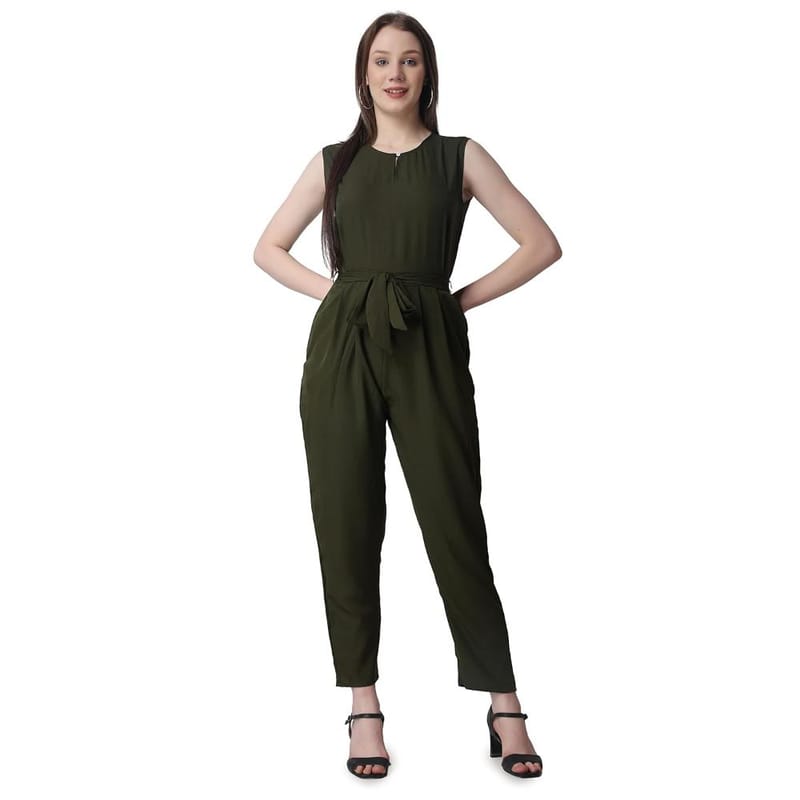 LACE IT Women's Maxi Jumpsuit (Olive)