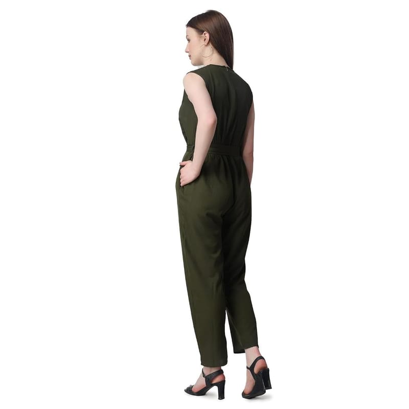 LACE IT Women's Maxi Jumpsuit (Olive)