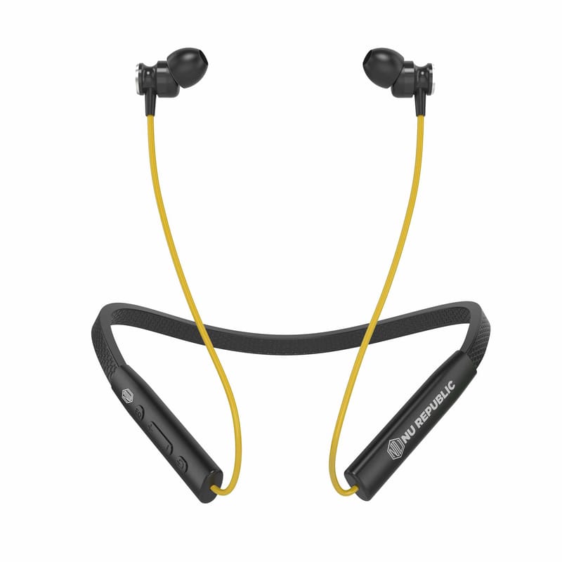 Nu Republic Pulse Evo Bluetooth Neckband with Upto 60 hrs Playtime, 6 Modes Equalizer with X-Bass�Technology, 13mm Dynamic Drivers, ENC Mic & Metal Earbuds (Multicolor)