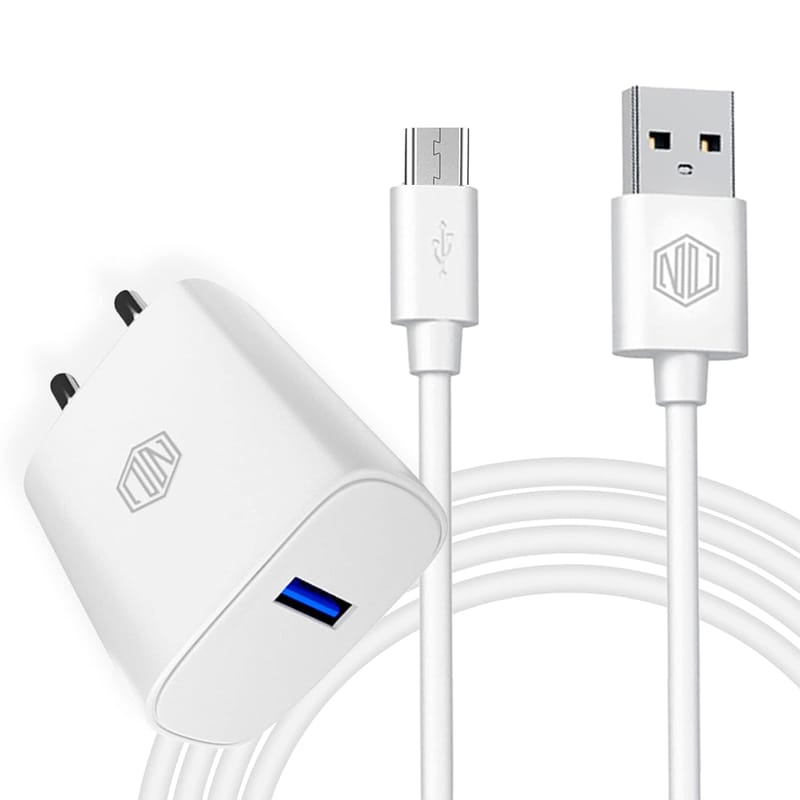 Nu Republic Sprint Ultra 12W Superfast Wall Charger Adapter with Cable USB to USB-A ,Type C (White)