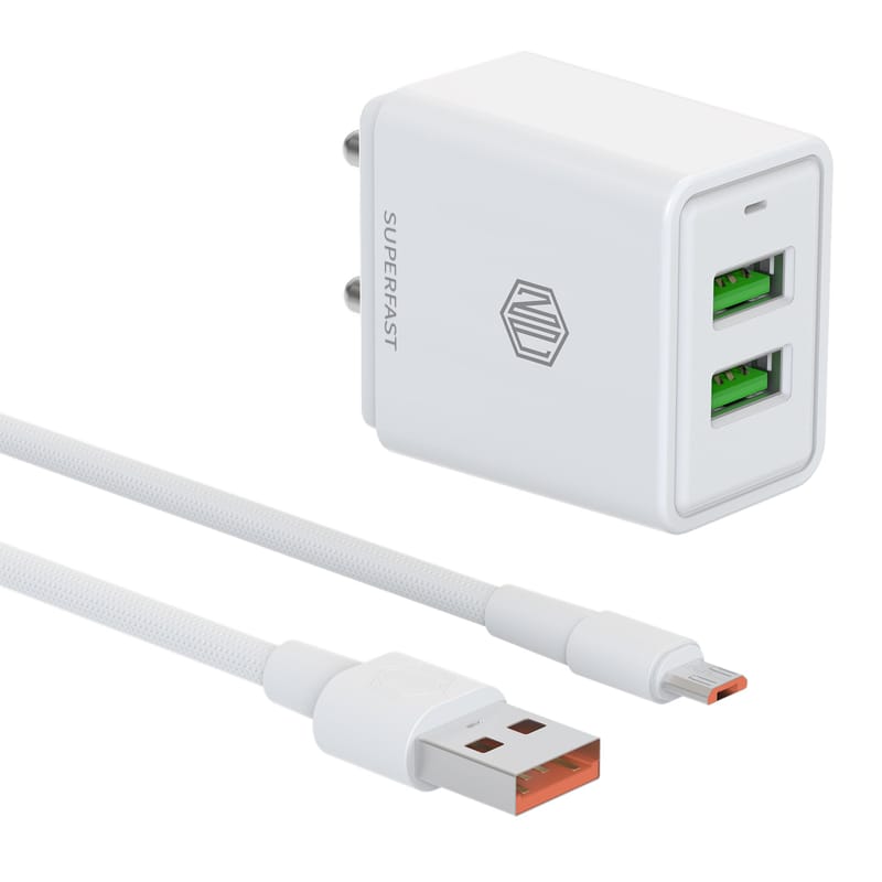 Nu Republic Streak 15.5W 15.5W Output I Fast Charge |Overload Protection | Dual USB Ports -Type - C