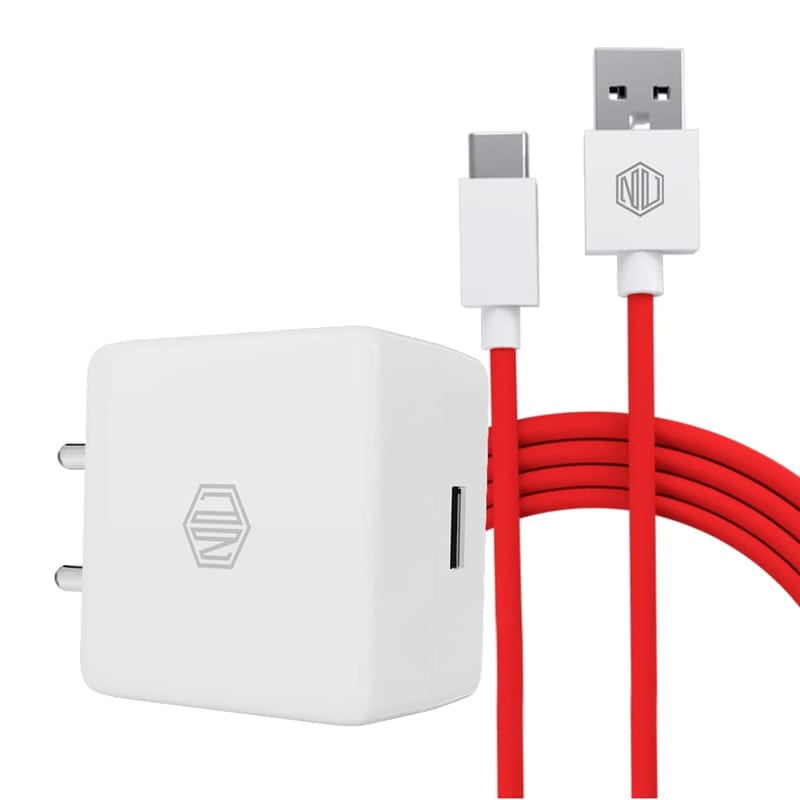 Nu Republic All-in-one 25W 5A Charger with Type-C Cable Supports All Fast Charging Technologies (White,Red,Cable Included),Mobile