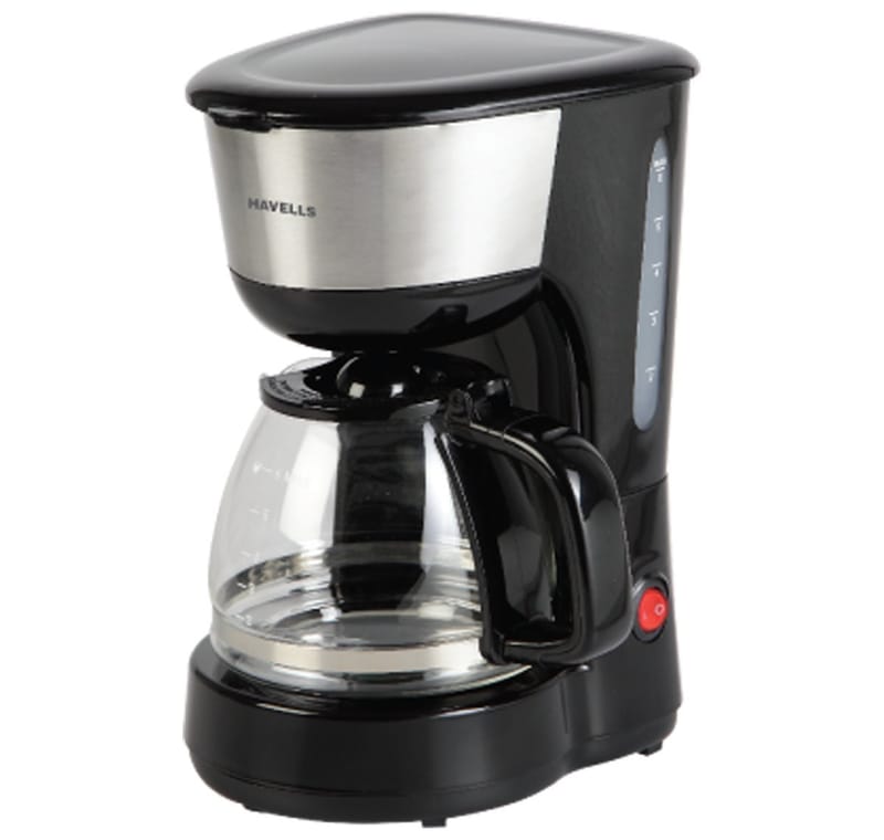 Havells Drip CAFE-N 6 -600 Watt 6 Cup filter coffee maker with Anti-drip valve  (Stainless Steel and Black)