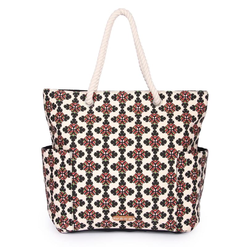 VASA Floral Printed Tote Bag