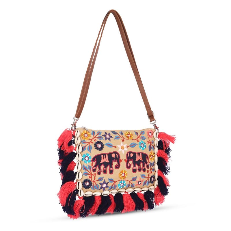 VASA Elephant Embellished Sling Bag