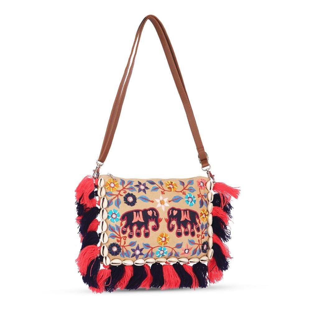 VASA Elephant Embellished Sling Bag