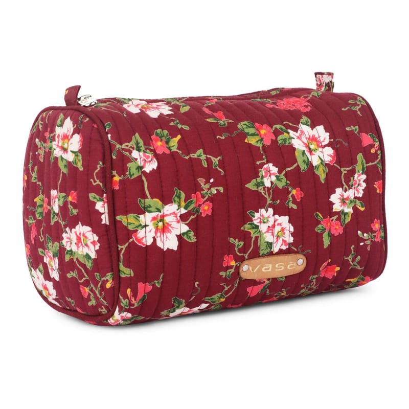 VASA Floral Printed Quilted Pouch