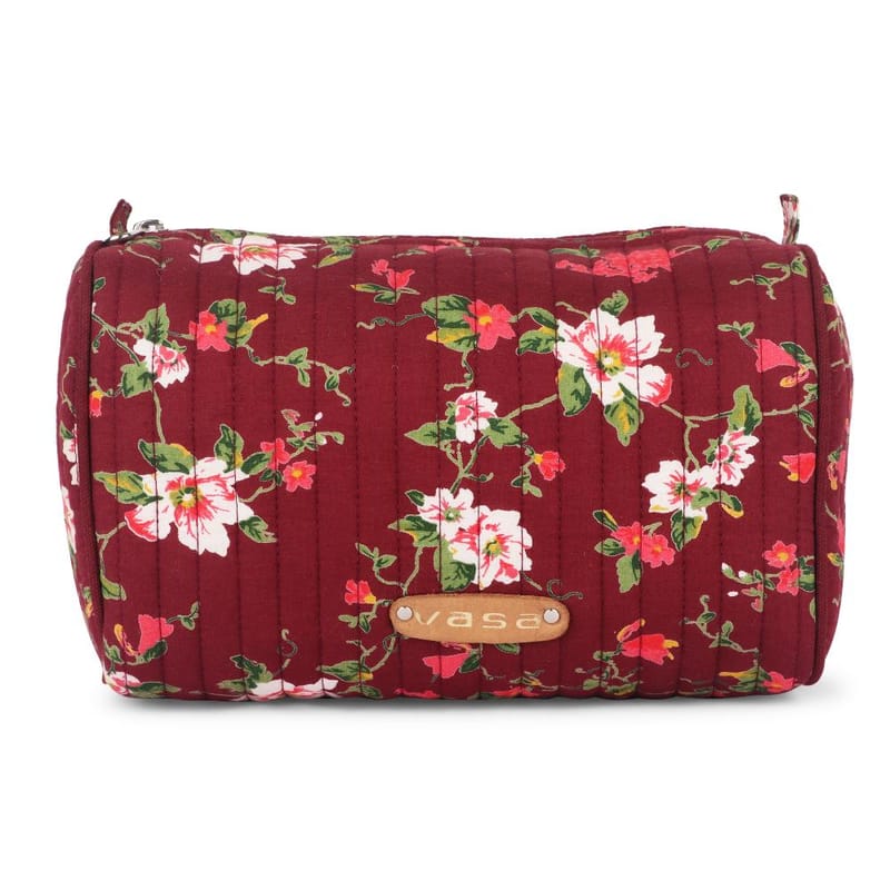 VASA Floral Printed Quilted Pouch