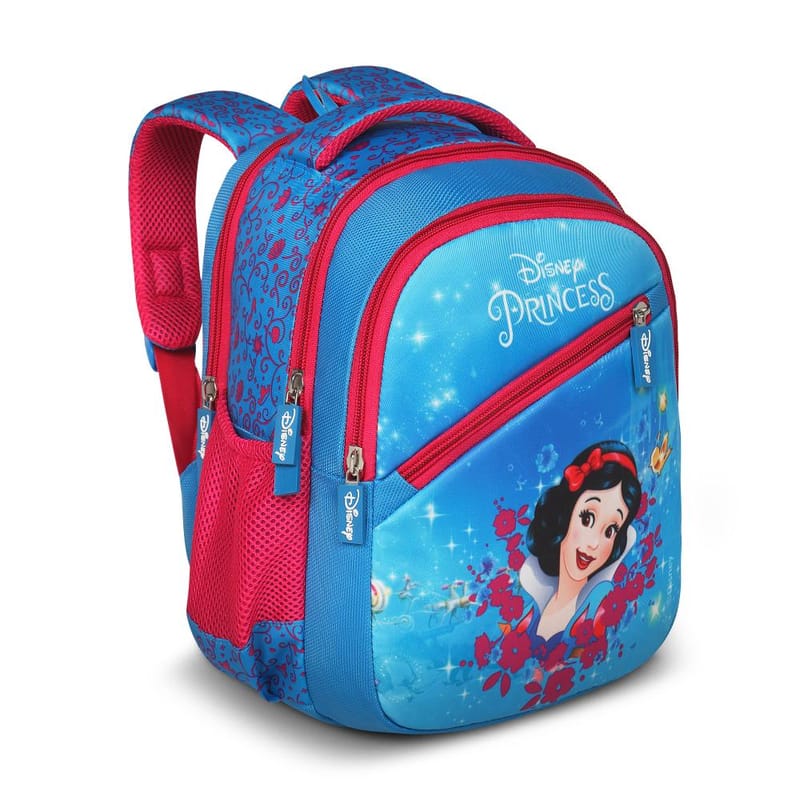 Priority Disney Princess Printed Turquoise Blue Polyester School Backpack For Kids | Specially School Bag For Girls