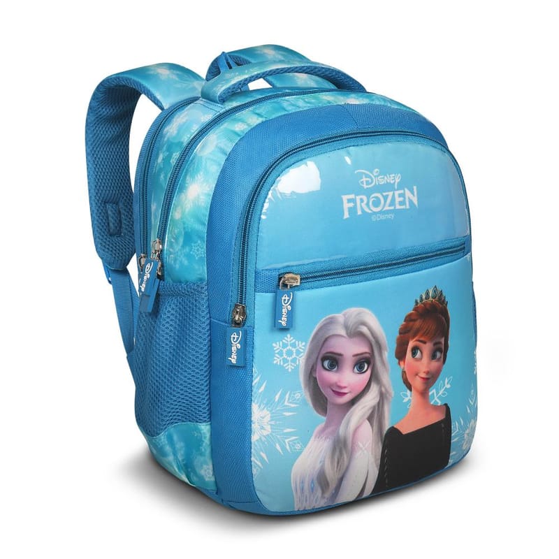 Priority Disney Frozen Printed Turquoise Blue Polyester School Backpack For Kids | Specially School Bag For Girls