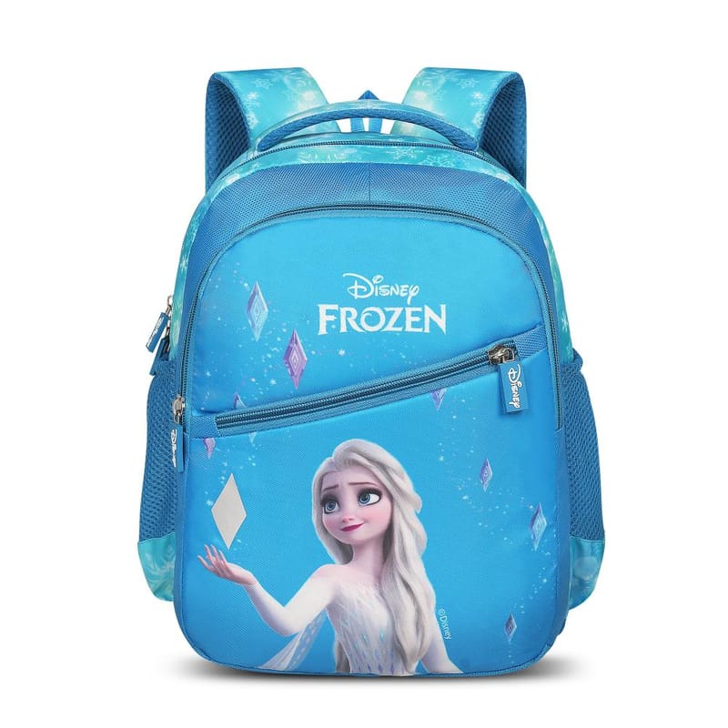 Priority Disney Frozen Printed Turquoise Blue Polyester School Backpack For Kids Specially School Bag For Girls