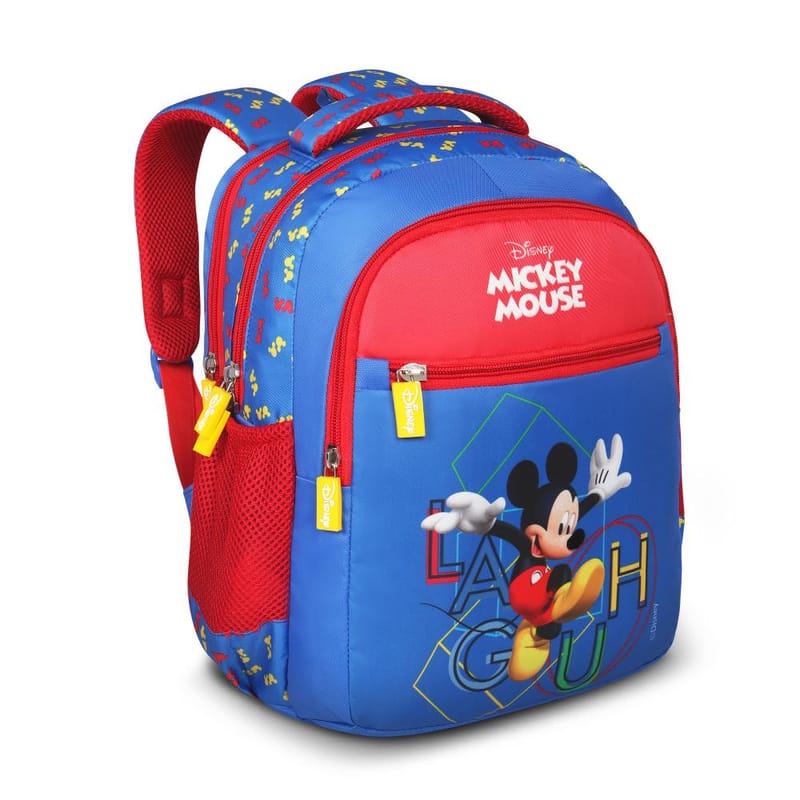 Priority Disney Mickey Mouse Printed Royal Blue Polyester School Backpack For Kids | Specially School Bag For Boys