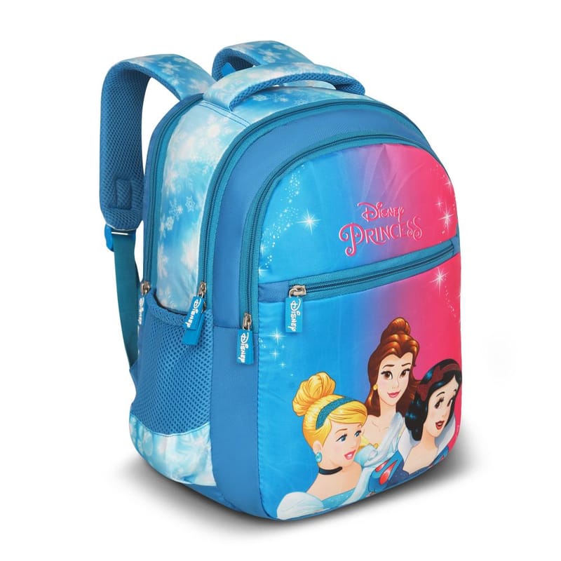 Priority Disney Princess Printed Turquoise Blue Polyester School For Kids | Specially School Bag For Girls