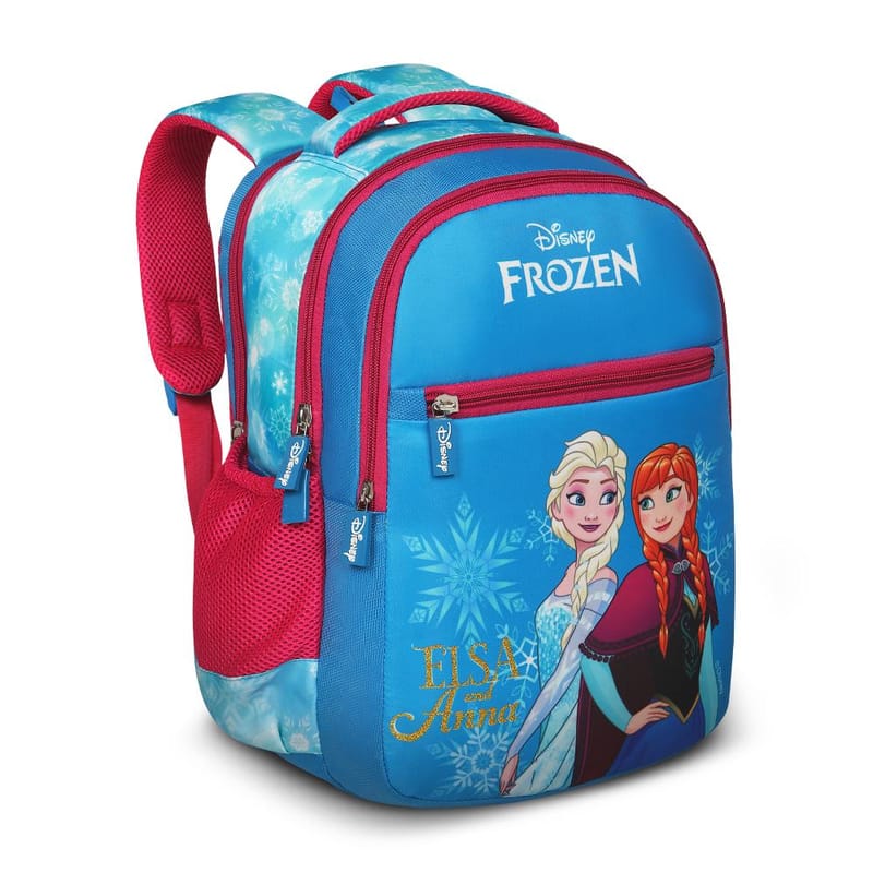 Priority Disney Elsa And Anna Printed Turquoise Blue Polyester School Backpack For Kids | Specially School Bag For Girls