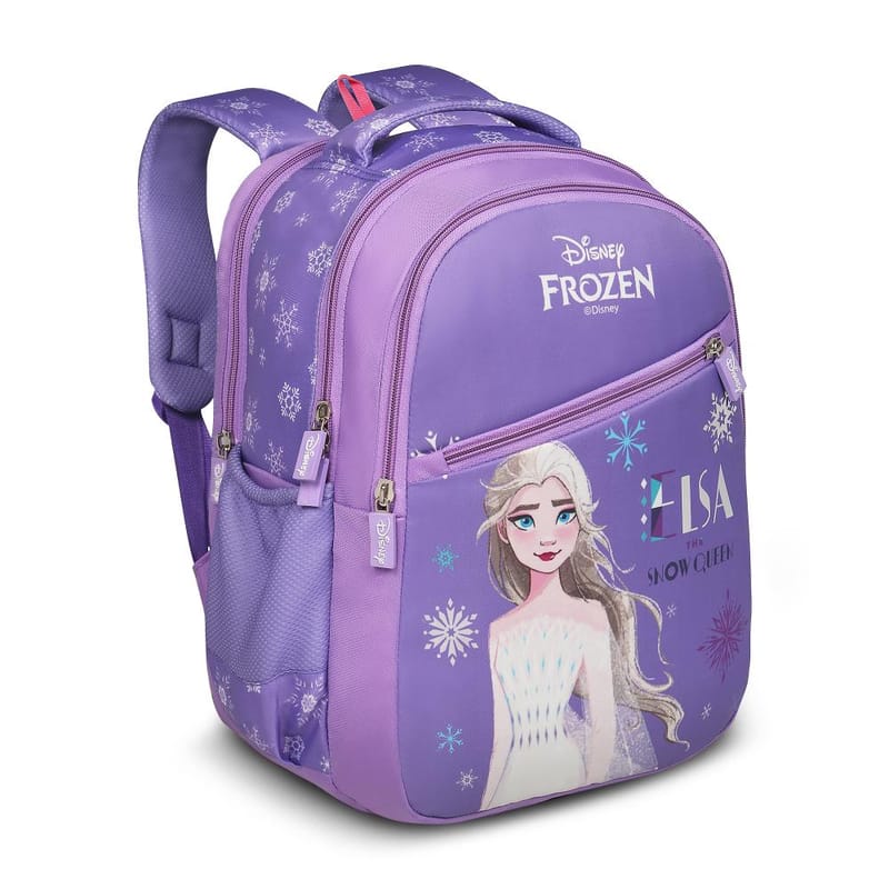 Priority Disney Frozen Elsa Printed Lavender Polyester School Backpack For Kids | Specially School Bag For Girls