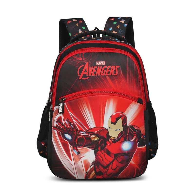 Priority Marvel Ironman Printed Black Polyester School Backpack For Kids | Specially School Bag For Boys