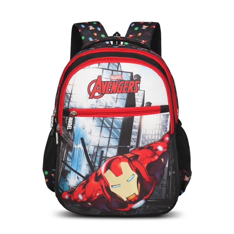 Priority Marvel Ironman Printed Black Polyester School Backpack For Kids | Specially School Bag For Boys