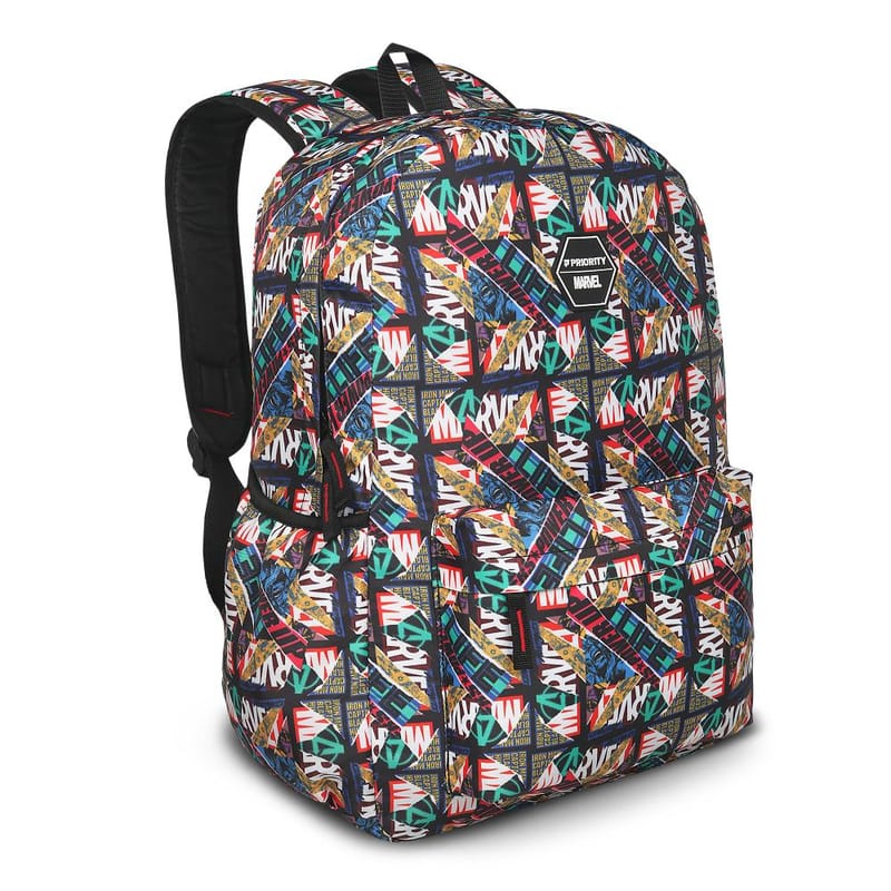 Priority Multicolor Polyester Printed College Backpack For Unisex | Stylish Office Bag For Men & Women