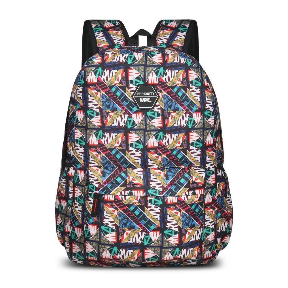 Priority Multicolor Polyester Printed College Backpack For Unisex | Stylish Office Bag For Men & Women