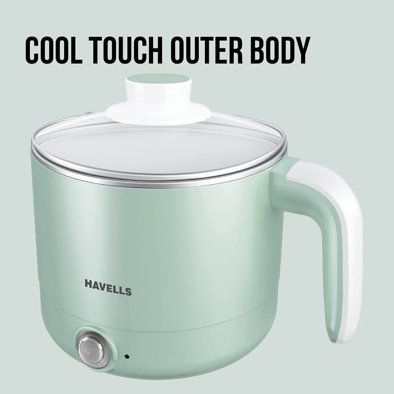 Havells Capture 1.2 Litre Multi Cook Kettle with Steamer 650 Watt (Green)