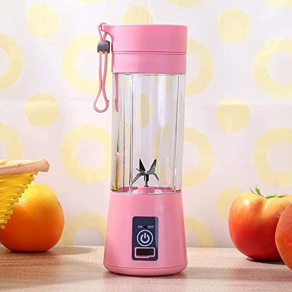 Portable Electric USB  Juicer Bottle Blender Mixer, Rechargeable & Portable (Multi-colors)- 6 Blades