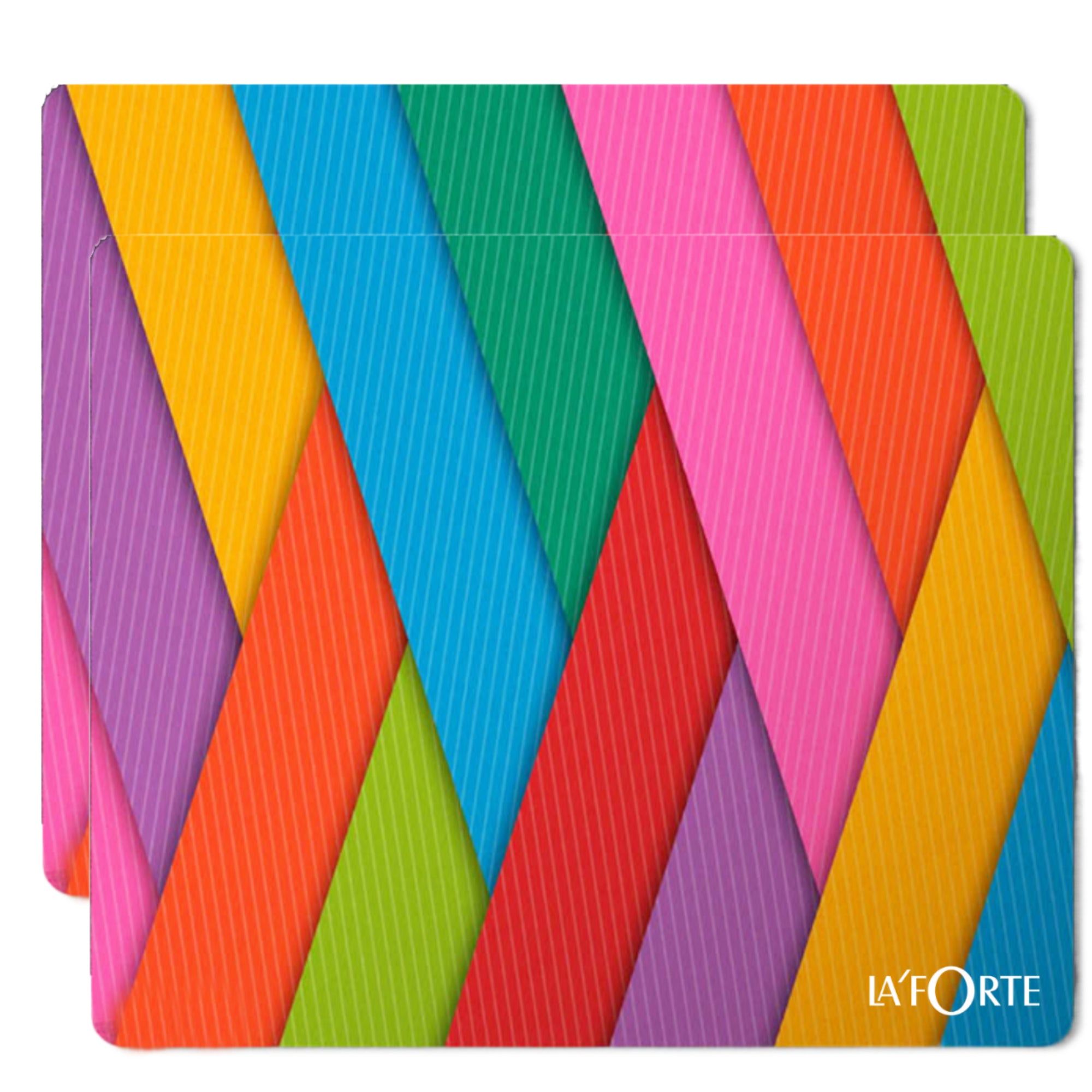 LA' FORTE Computer Laptop Non-Slip Rubber Mousepad Rainbow Abstract (3 mm thickness) Pack of 2