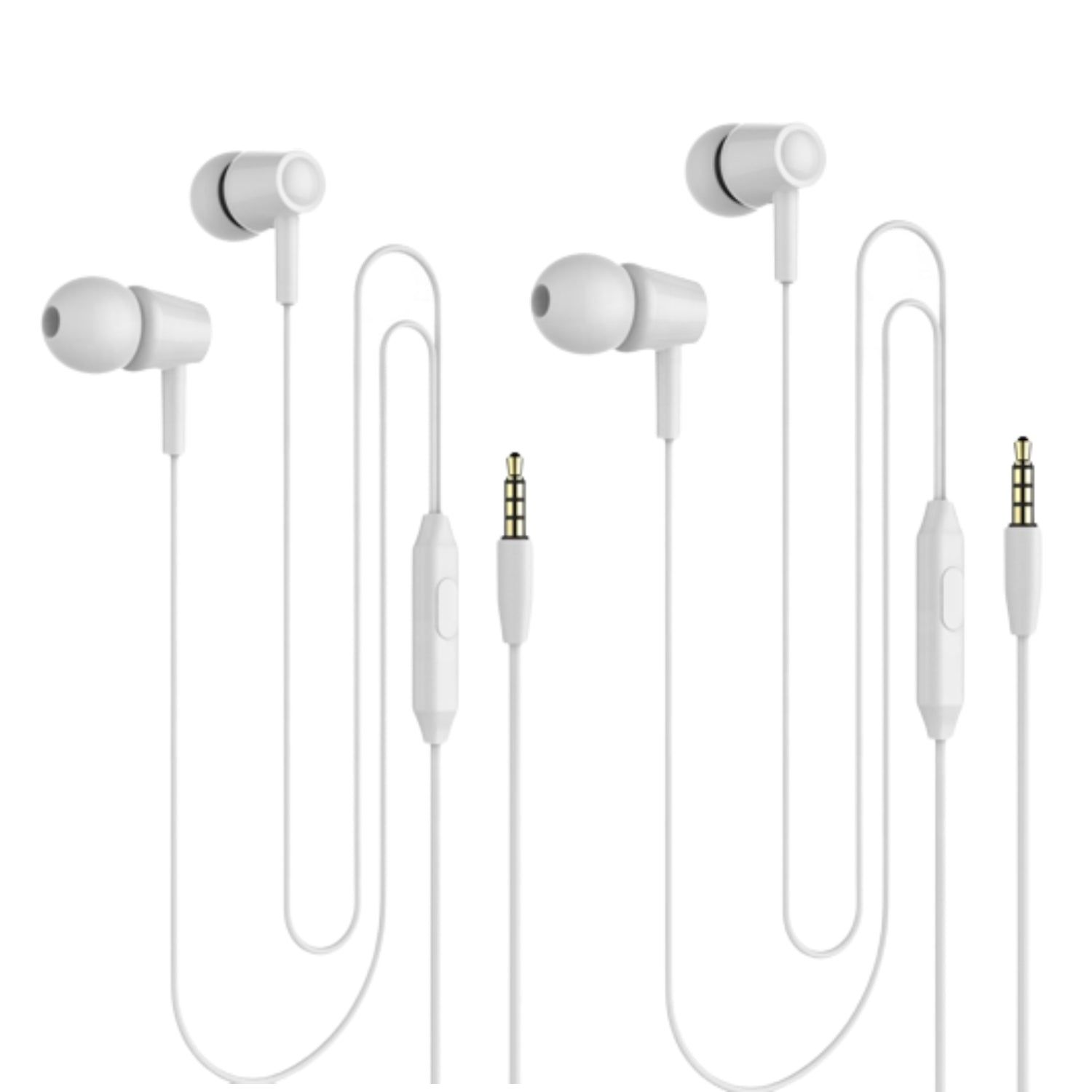 Stereo Earphone Premium Wired with Mic   (White, In the Ear) (Pack of 2 Pcs)