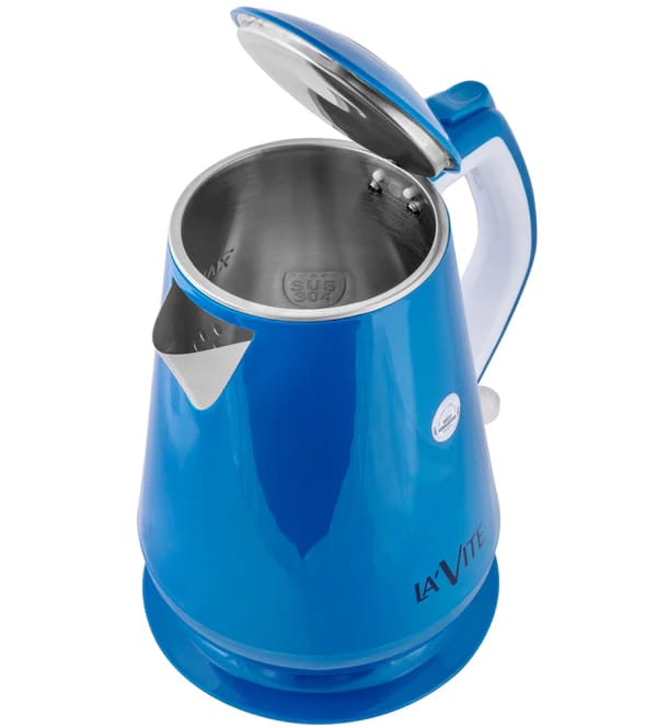 La'Vite Electric Kettle (EKLV002B) 1.5 LTR Double Wall 100% Food Grade 304 Stainless Steel Kettle (1.5 Ltr; Blue)