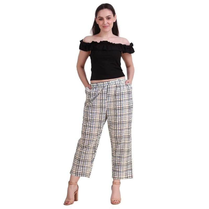 Soulful Threads Cotton Pants/Casual Wear/Lounge Wear For Women & Girls-St-Loungewear-Pants-Blue-2Xl